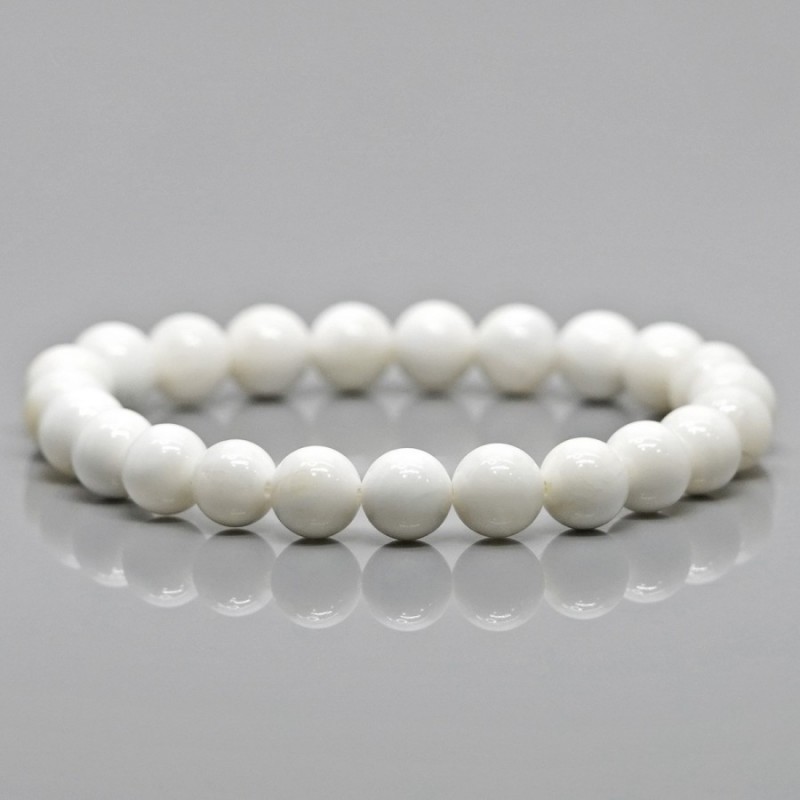 Natural Mother Of Pearl 10mm Smooth Round AA Grade Gemstone Beads Stretch Bracelet