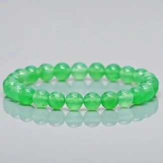 Natural Dyed Jade 10mm Smooth Round AA+ Grade Gemstone Beads Stretch Bracelet