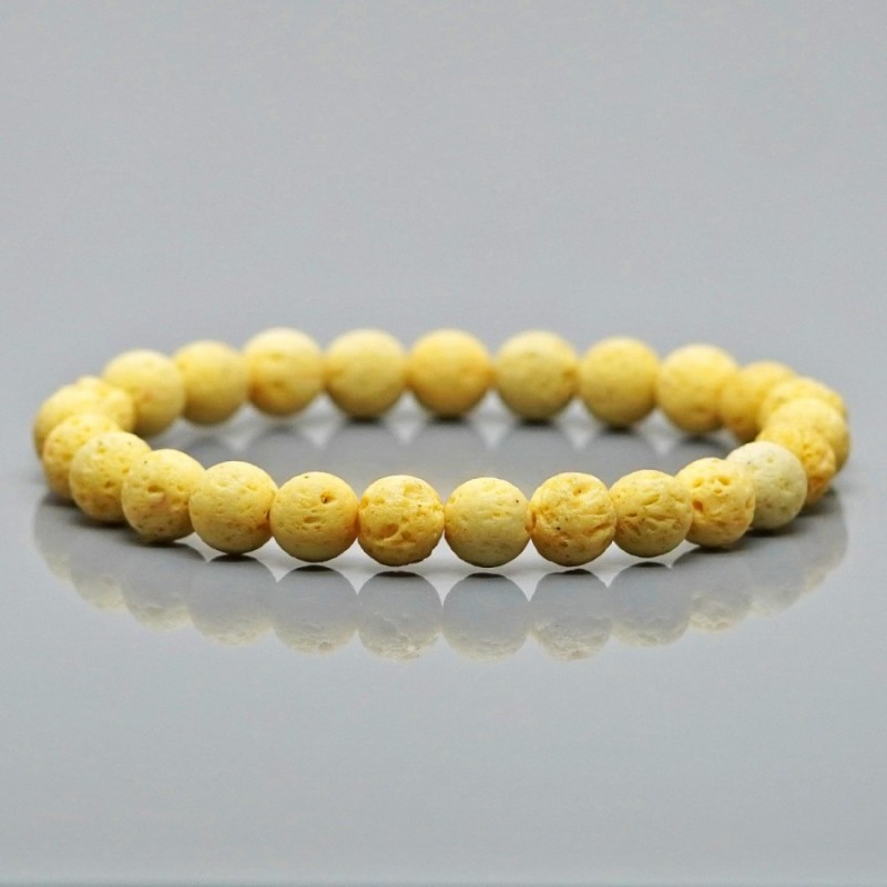 Natural Dyed Lava 10mm Smooth Round AA Grade Gemstone Beads Stretch Bracelet