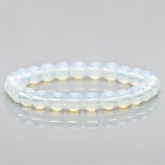 Created Opalite 8mm Smooth Round AAA Grade Gemstone Beads Stretch Bracelet