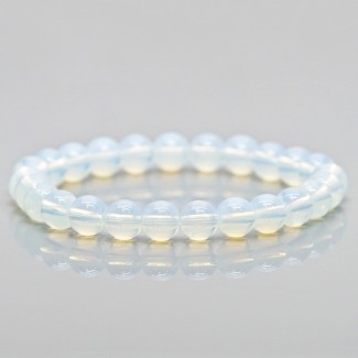 Created Opalite 10mm Smooth Round AAA Grade Gemstone Beads Stretch Bracelet