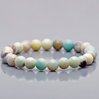 Natural Amazonite 10mm Smooth Round AA Grade Gemstone Beads Stretch Bracelet
