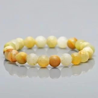 Natural Calcite 8mm Smooth Round AAA Grade Gemstone Beads Stretch Bracelet