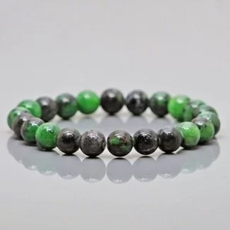 Natural Ruby Zoisite 8mm Smooth Round AA Grade Gemstone Beads Stretch Bracelet