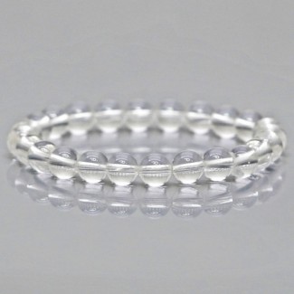 Natural Crystal Quartz 10mm Smooth Round AAA Grade Gemstone Beads Stretch Bracelet