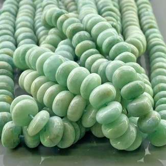 Natural Amazonite 10-12mm Smooth Rondelle AA Grade Gemstone Beads Strand