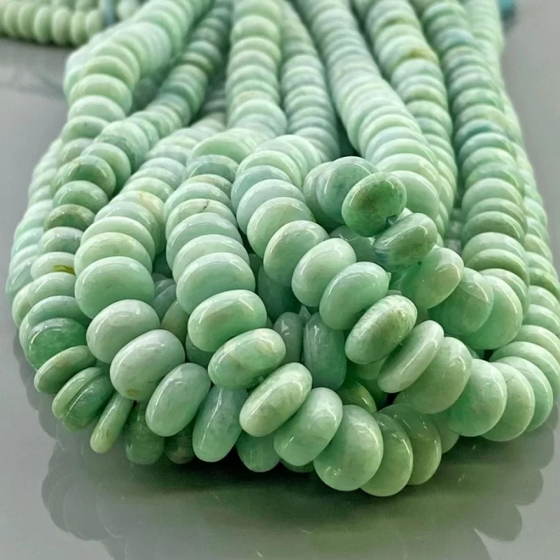 Natural Amazonite 9-13mm Smooth Rondelle AA Grade Gemstone Beads Strand