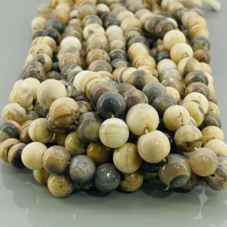 Natural Agate 9-10mm Smooth Round A Grade Gemstone Beads Strand