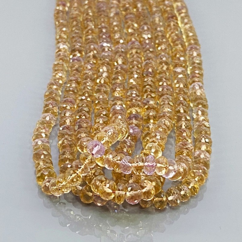 Natural Ametrine 5.5-6mm Faceted Rondelle AA+ Grade Beads Strand