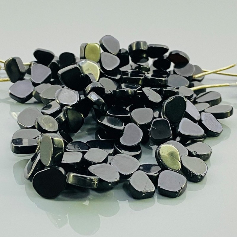 Natural Black Spinel 7-11mm Smooth Irregular AAA Grade Gemstone Beads Strand