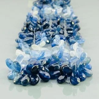 Natural Blue Sapphire 6-11mm Briolette Pear AA Grade Gemstone Beads Strand