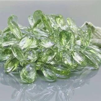 Natural Green Amethyst 13-18mm Briolette Pear AA+ Grade Gemstone Beads Strand