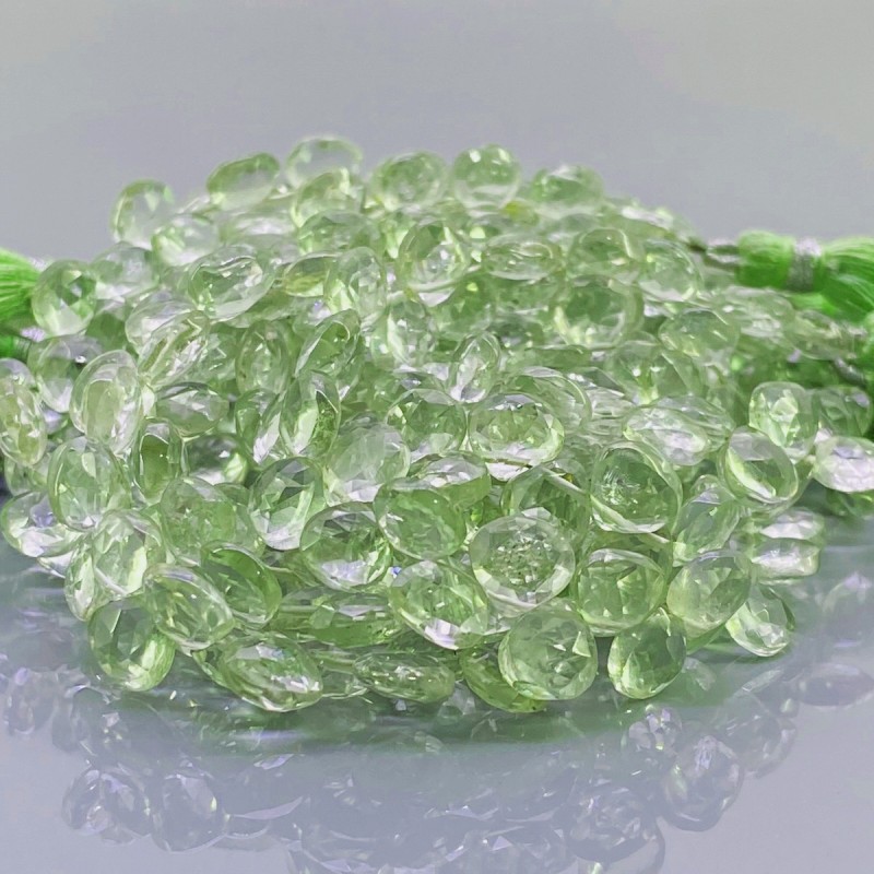 Natural Green Amethyst 6-7mm Briolette Heart AA+ Grade Gemstone Beads Strand