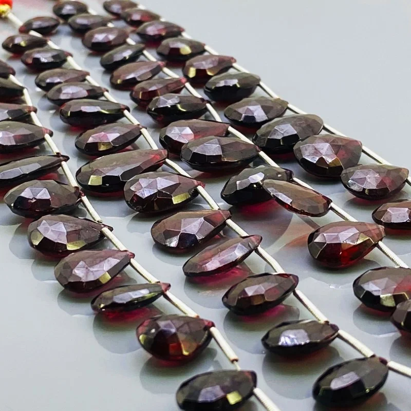 Natural Garnet 13-20mm Faceted Pear AA Grade Gemstone Beads Strand