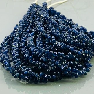 Natural Blue Sapphire 2.5-5mm Faceted Drop AA Grade Gemstone Beads Strand