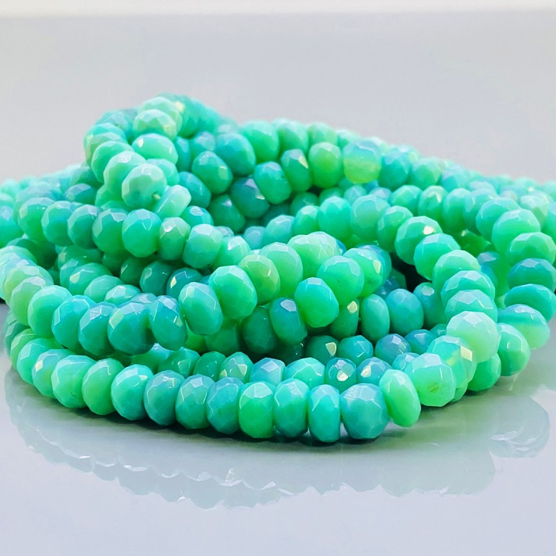 Natural Chrysoprase 6-7mm Faceted Rondelle AA+ Grade Gemstone Beads Strand