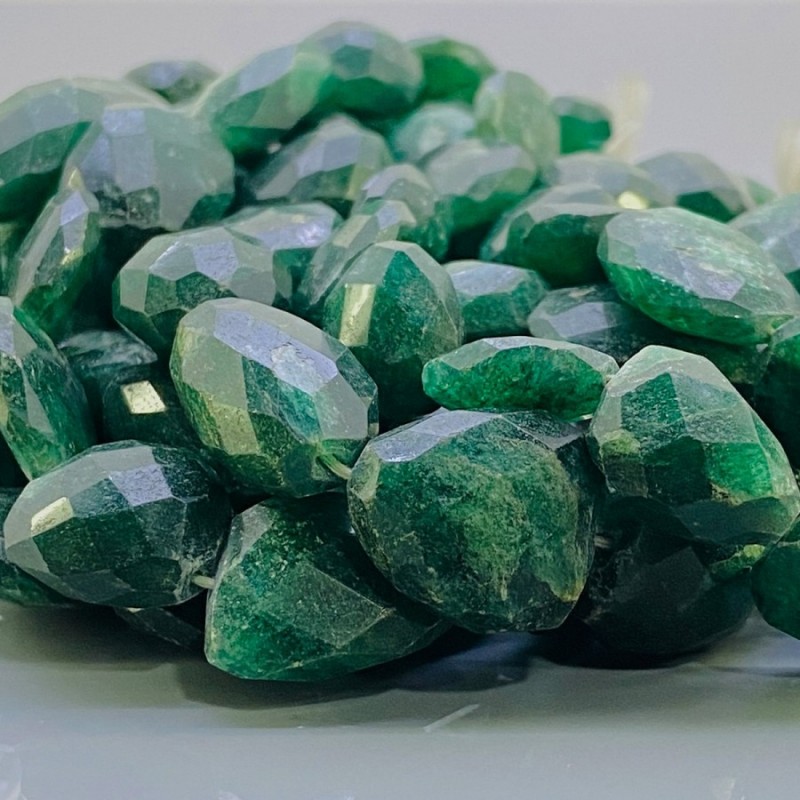 Natural Green Aventurine 15-20mm Faceted Nugget A Grade Gemstone Beads Strand