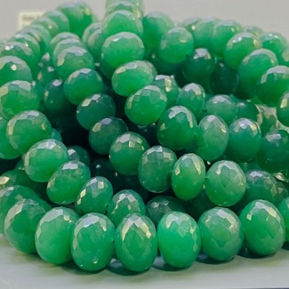 Natural Green Aventurine 8-12.5mm Faceted Rondelle AAA Grade Gemstone Beads Strand