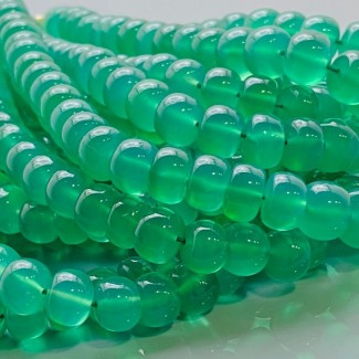 Natural Green Onyx 7-8mm Smooth Rondelle AAA+ Grade Gemstone Beads Strand