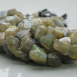 Natural Labradorite 12-20mm Rough Cut Nugget AA Grade Gemstone Beads Strand