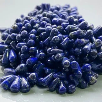 Natural Lapis Lazuli 9-12mm Smooth Drop A Grade Gemstone Beads Strand