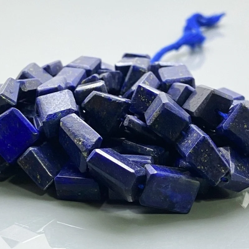 Natural Lapis Lazuli 11-16mm Step Cut Nugget AAA Grade Gemstone Beads Strand