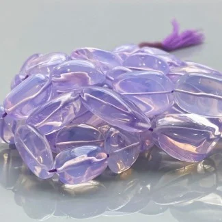 Natural Lavender Quartz 12-28mm Smooth Nugget AAA Grade Gemstone Beads Strand