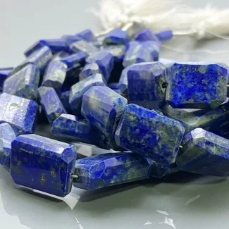 Natural Lapis Lazuli 9-17mm Step Cut Nugget AA Grade Gemstone Beads Strand