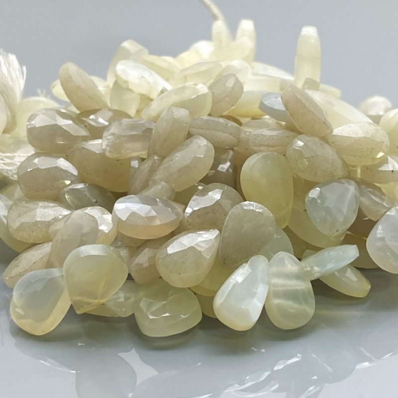 Natural Multi Moonstone 9-14mm Briolette Pear A Grade Gemstone Beads Strand