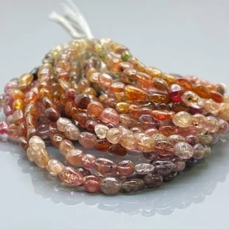Natural Multi Spinel 4-6mm Smooth Nugget A Grade Gemstone Beads Strand