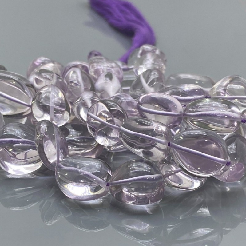 Natural Pink Amethyst 12-25mm Smooth Nugget A Grade Gemstone Beads Strand