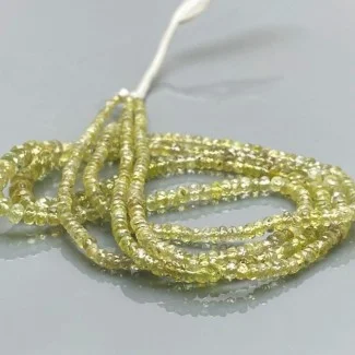Natural Green Sapphire 2.5-5mm Faceted Rondelle AA Grade Gemstone Beads Strand