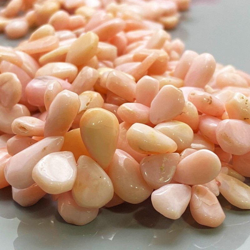 Natural Pink Opal 9-15mm Smooth Pear AA Grade Gemstone Beads Strand
