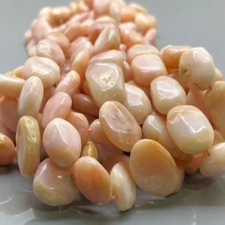 Natural Pink Opal 12-19mm Smooth Oval AA Grade Gemstone Beads Strand