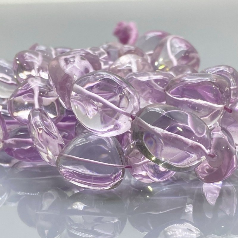 Natural Pink Amethyst 18-25mm Smooth Nugget AAA Grade Gemstone Beads Strand