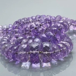Natural Pink Amethyst 10-19mm Faceted Wheel AAA+ Grade Gemstone Beads Strand