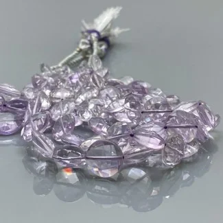 Natural Pink Amethyst 9-10mm Briolette Round AAA Grade Gemstone Beads Strand
