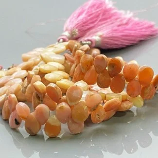 Natural Pink Opal 6-7mm Briolette Pear A+ Grade Gemstone Beads Strand