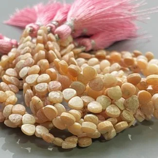 Natural Pink Opal 5mm Briolette Heart AA Grade Gemstone Beads Strand