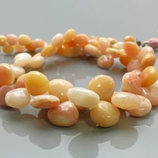 Natural Pink Opal 6-13mm Smooth Heart A Grade Gemstone Beads Strand