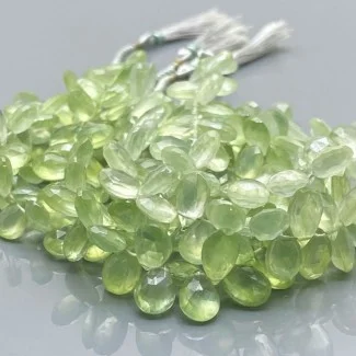 Natural Prehnite 7-10mm Briolette Pear AAA Grade Gemstone Beads Strand