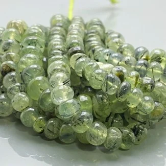 Natural Prehnite 7-10mm Smooth Rondelle B Grade Gemstone Beads Strand