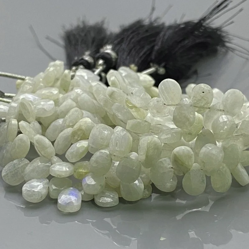 Natural Rainbow Moonstone 6.5-7mm Briolette Pear A Grade Gemstone Beads Strand