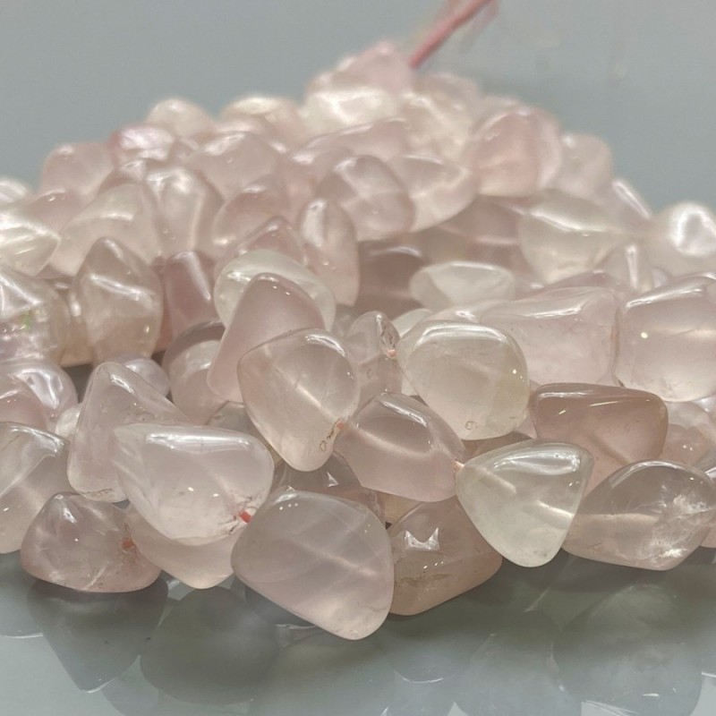 Natural Rose Quartz 12-18mm Smooth Nugget A Grade Gemstone Beads Strand