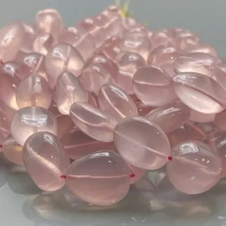 Natural Rose Quartz 11-25mm Smooth Nugget AAA Grade Gemstone Beads Strand