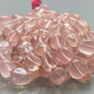 Natural Rose Quartz 10-15mm Smooth Nugget AAA Grade Gemstone Beads Strand