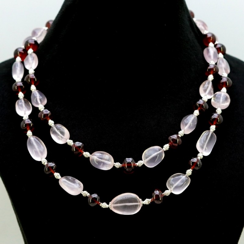 Natural RhodiumMulti Stones 10-21mm Smooth Mix AAA Grade Necklace