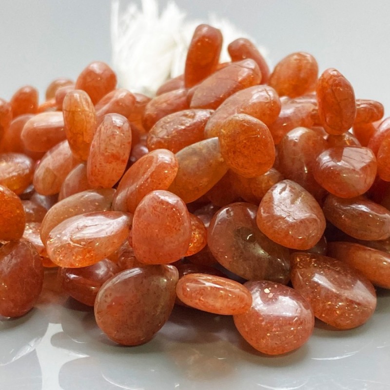 Natural Sun Stone 12-15mm Smooth Pear A Grade Gemstone Beads Strand