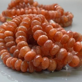 Natural Sun Stone 6-14mm Faceted Rondelle AA Grade Gemstone Beads Strand