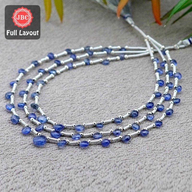 Blue Sapphire 3-8mm Smooth Heart Shape 25 Inch Long Gemstone Beads